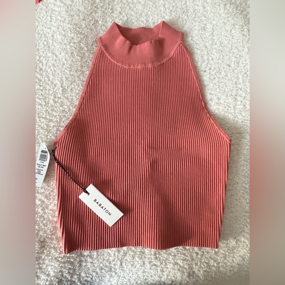 Aritzia Babylon Sculpt Knit Contour Halter Tank Top